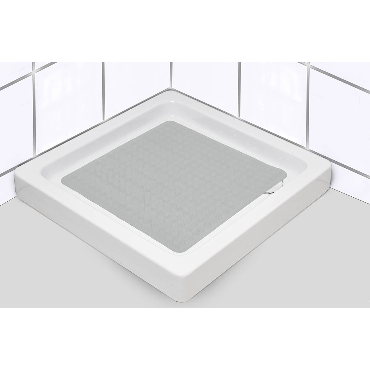 Tapete wc antiderrapante cinza pérola