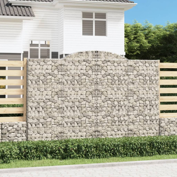 Kosz Gabionowy Łukowaty Siatka Ogrodzenie Ścianka Stal 300x30x200/220 cm