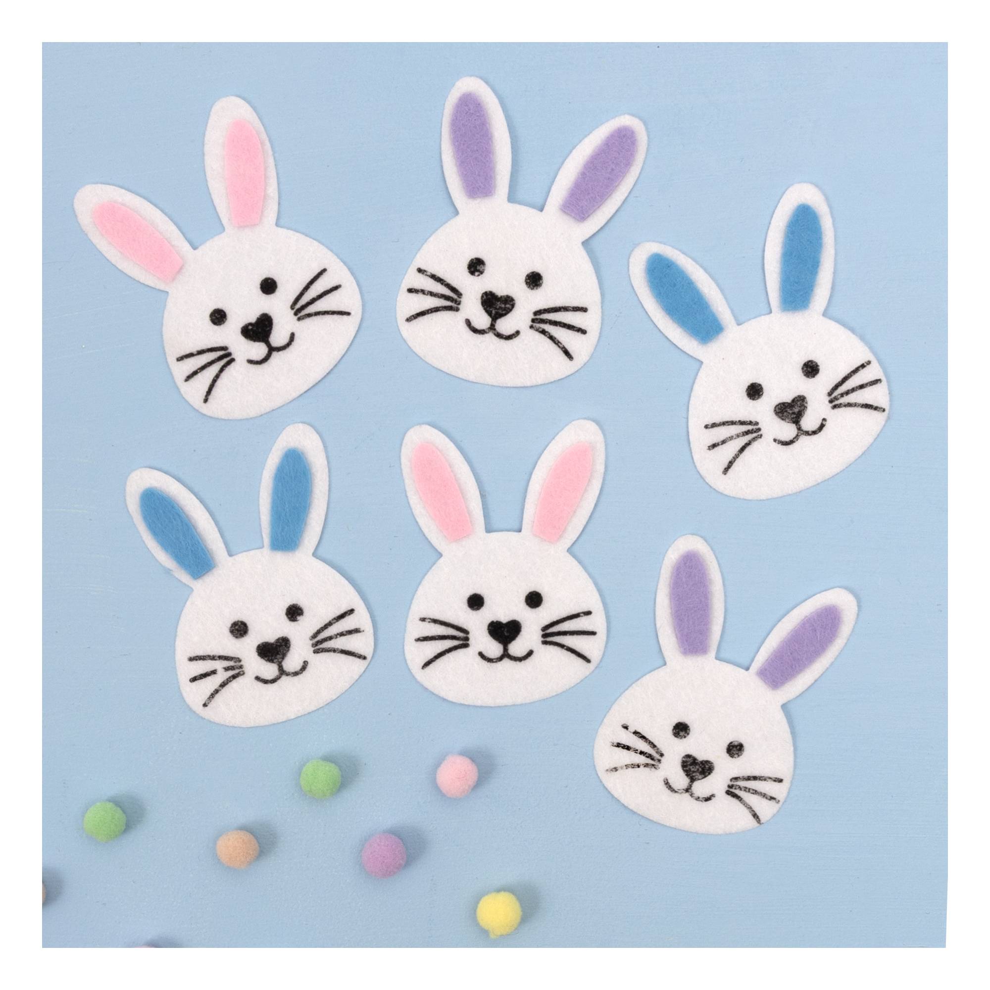 Felt Bunny Stickers 6 Pack