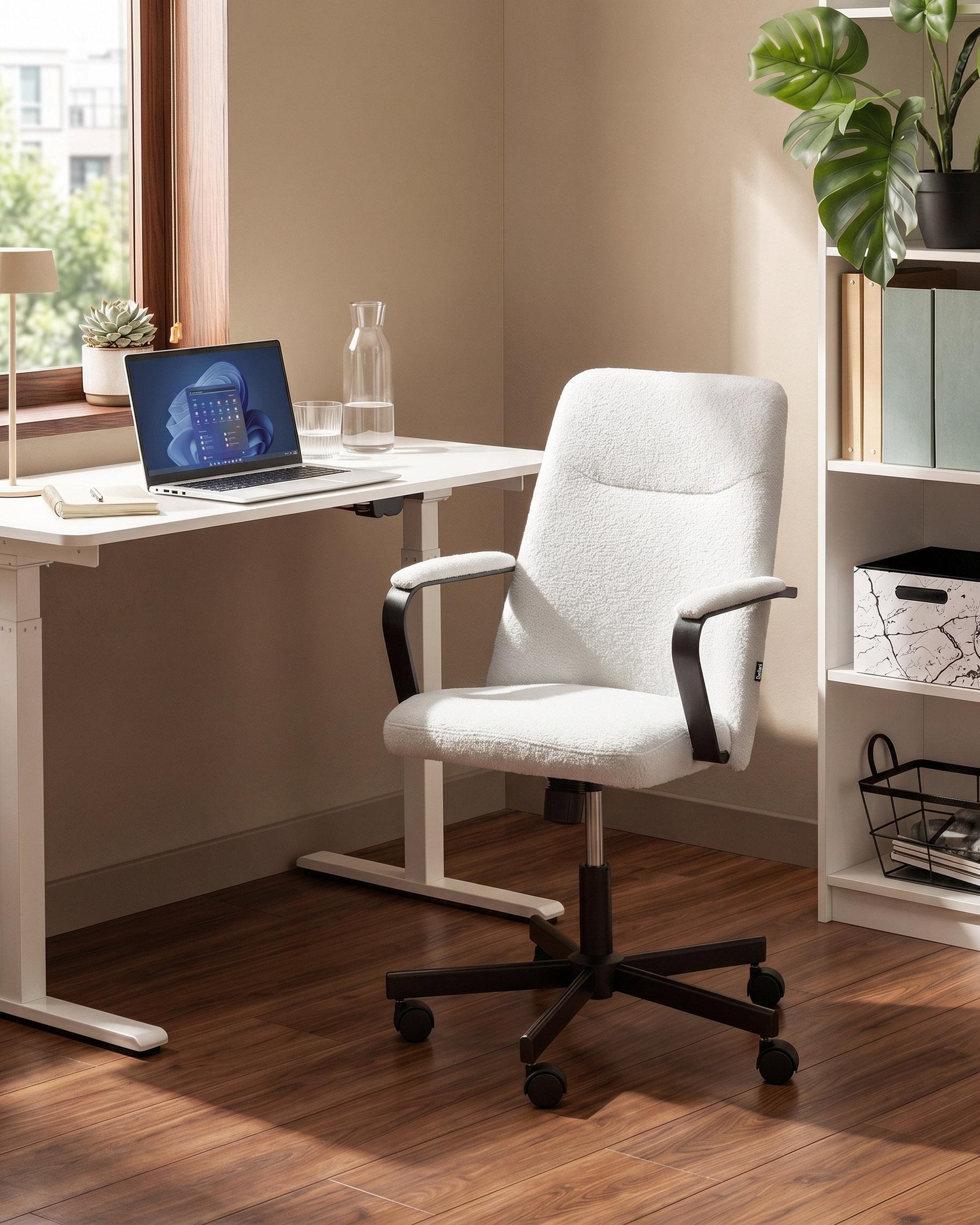 Office Chair CAROGA Boucle White
