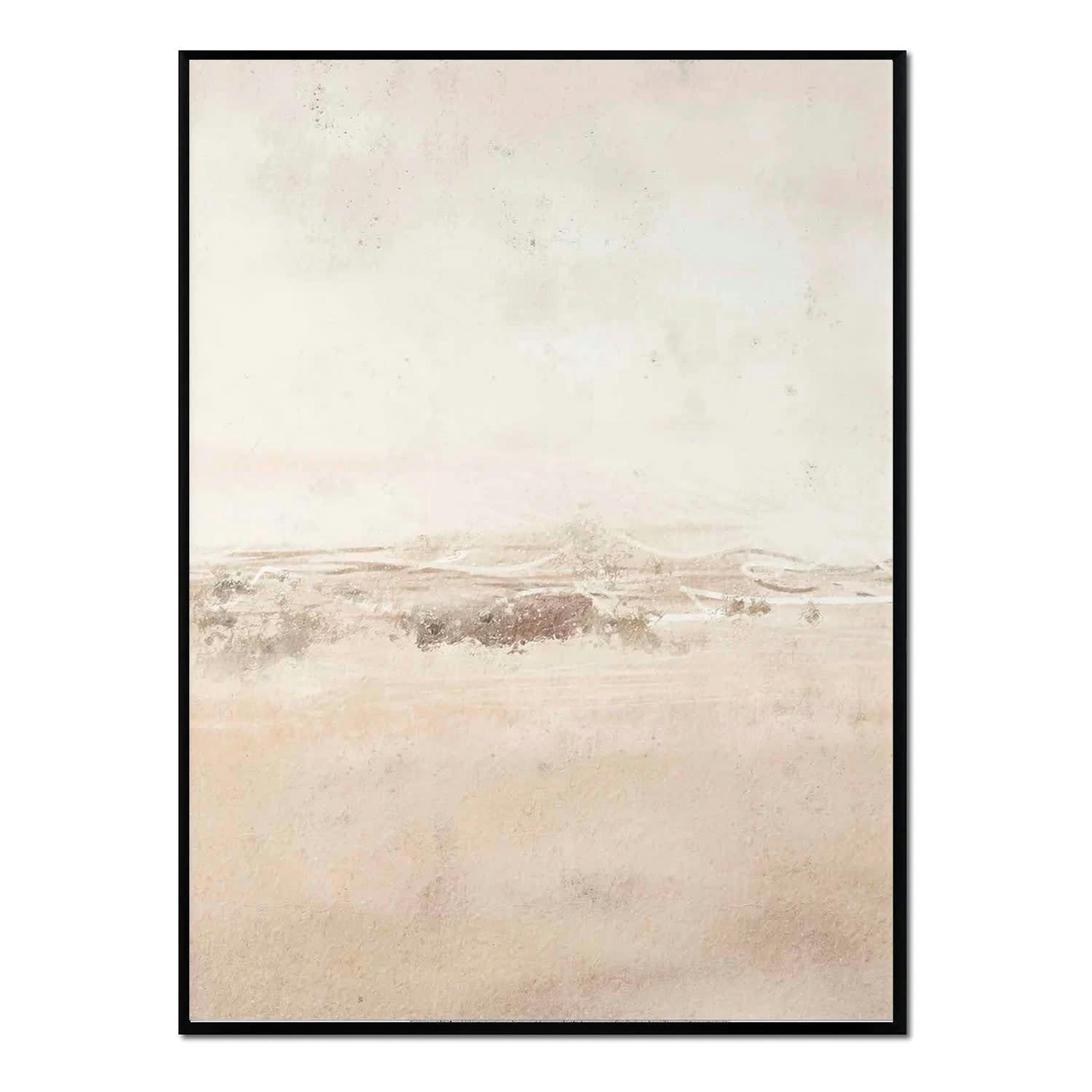 MINIMALISMO - Affiche avec cadre noir -  coups de pinceau abstraits - 30x40