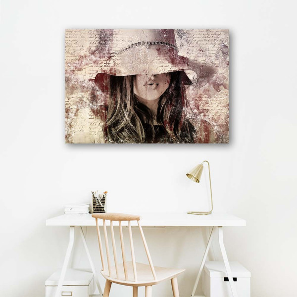 Feeby Obraz Kobieta w kapeluszu boho 60x40