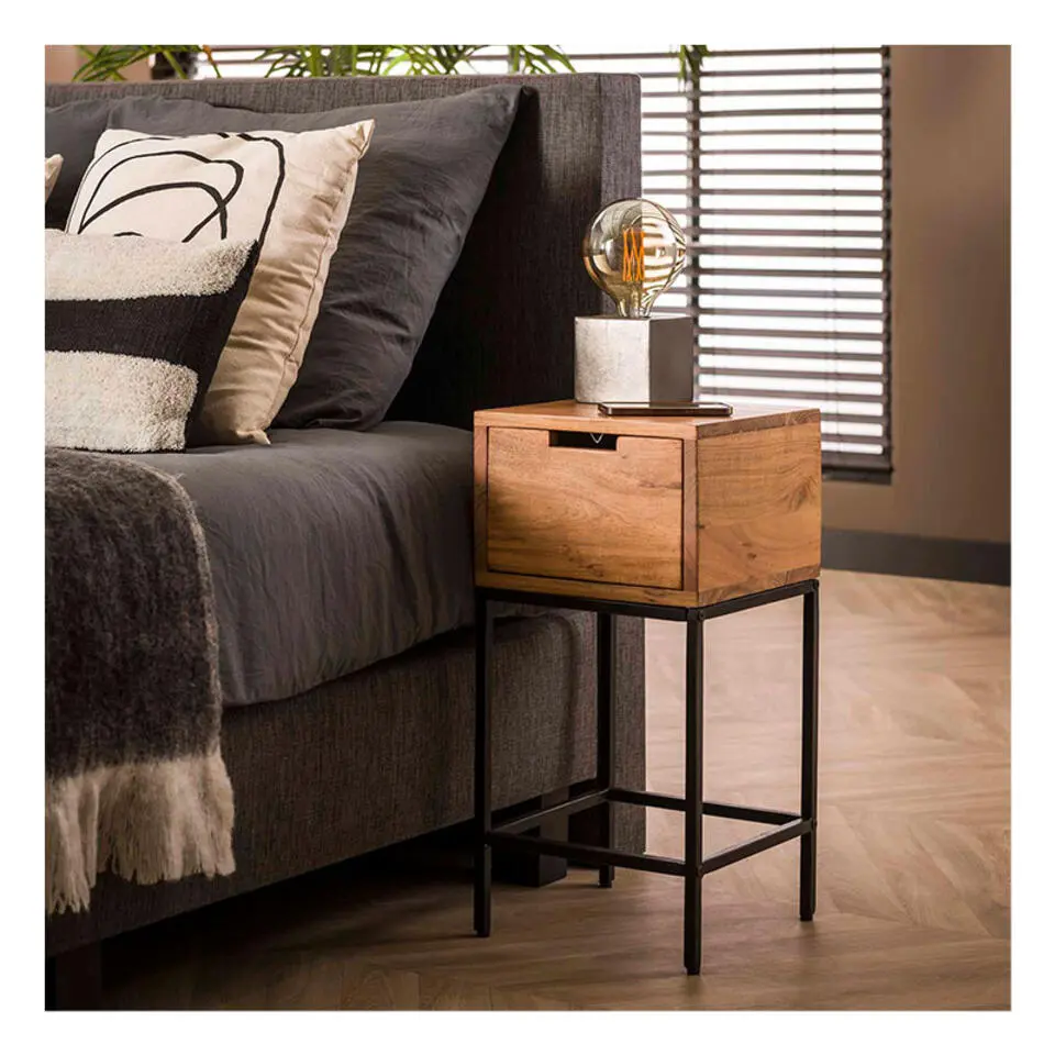 Kalfort Dorna nachtkastje industrieel - 30x30x60cm