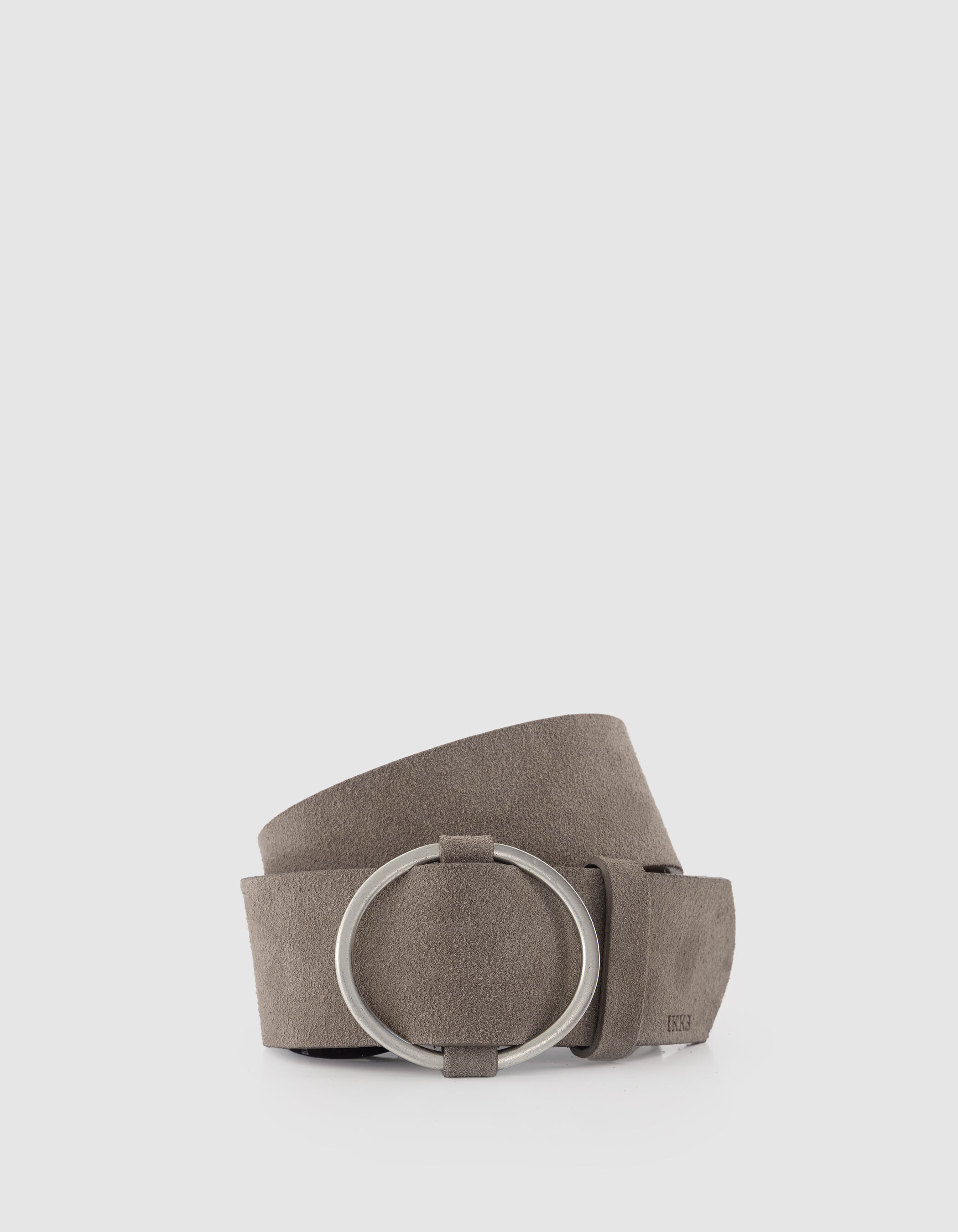 Ceinture camel cuir velours ajustable Femme
