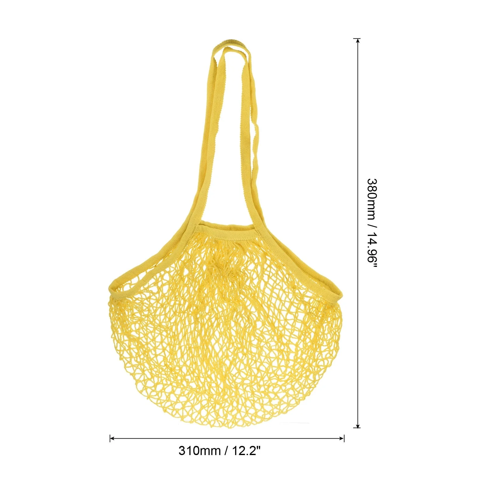 Cotton Mesh Bag, 14.96x12.2 Long Handle Mesh Net String Grocery Bags