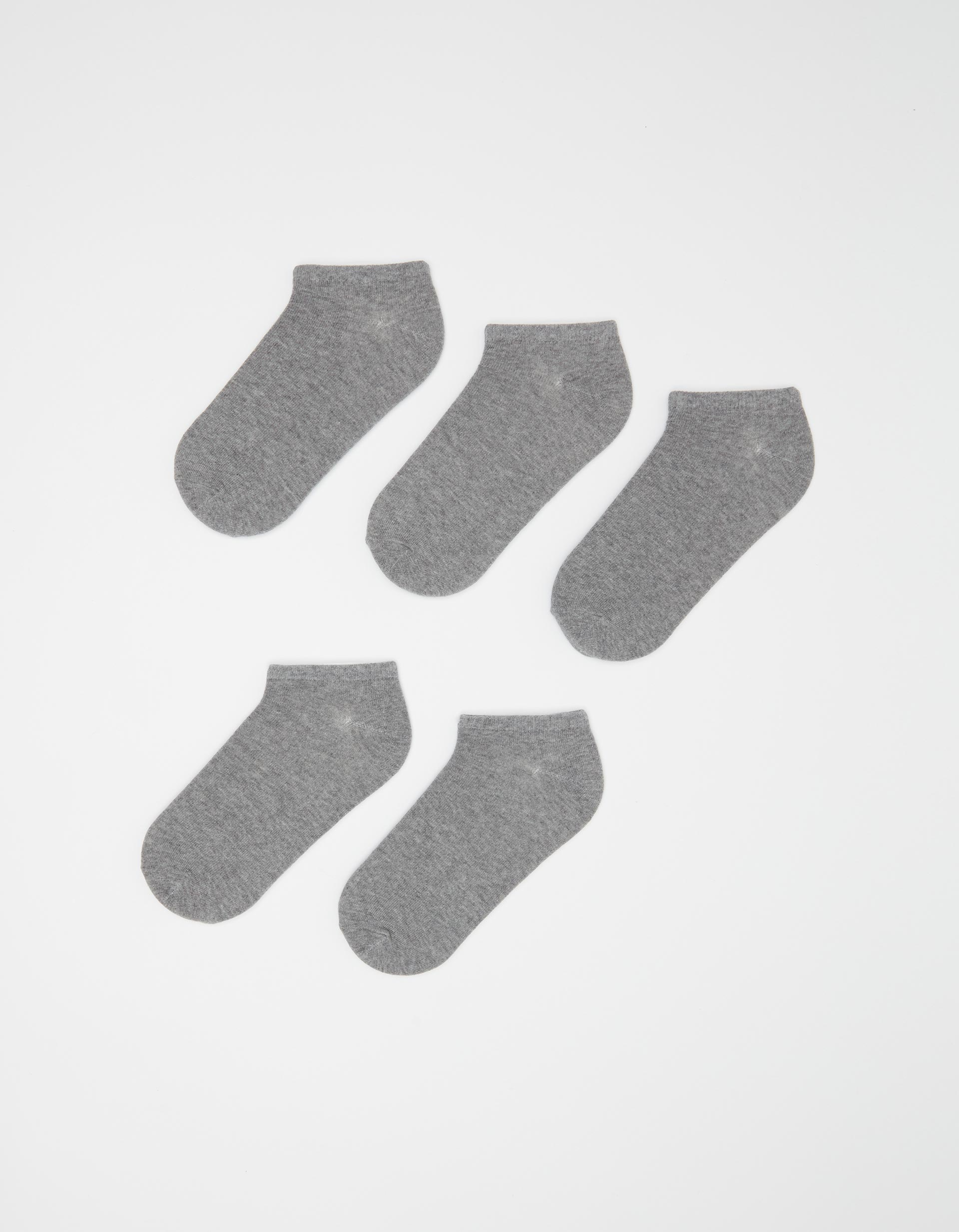 Pack 5 Pares de Meias Invisíveis, Homem, Cinzento Claro