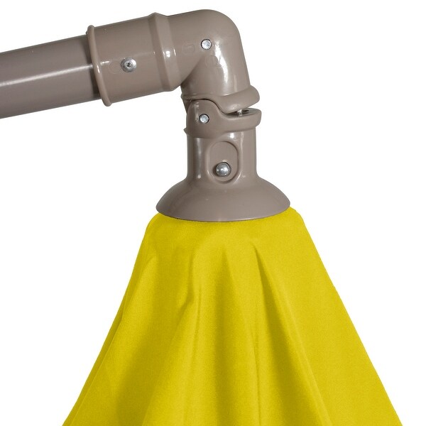 10ft Offset Outdoor Patio Umbrella with Hand Crank