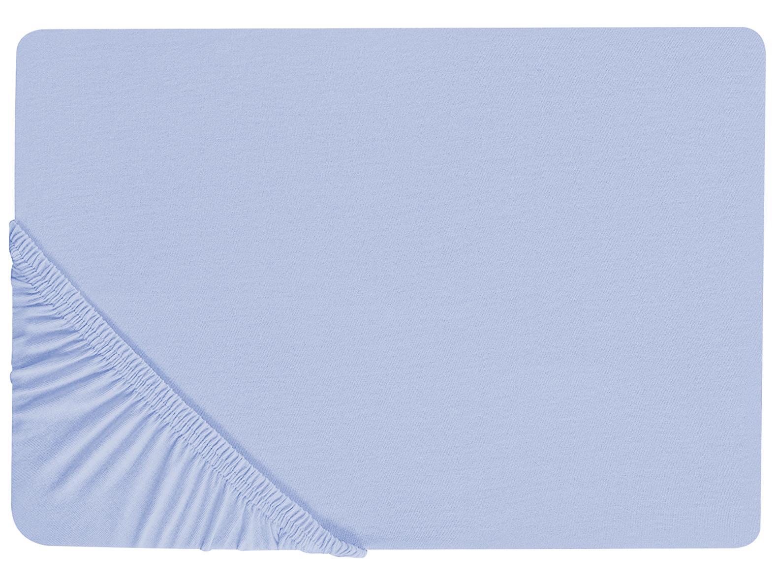 Fitted Sheet JANBU Cotton 140 x 200 cm Light Blue