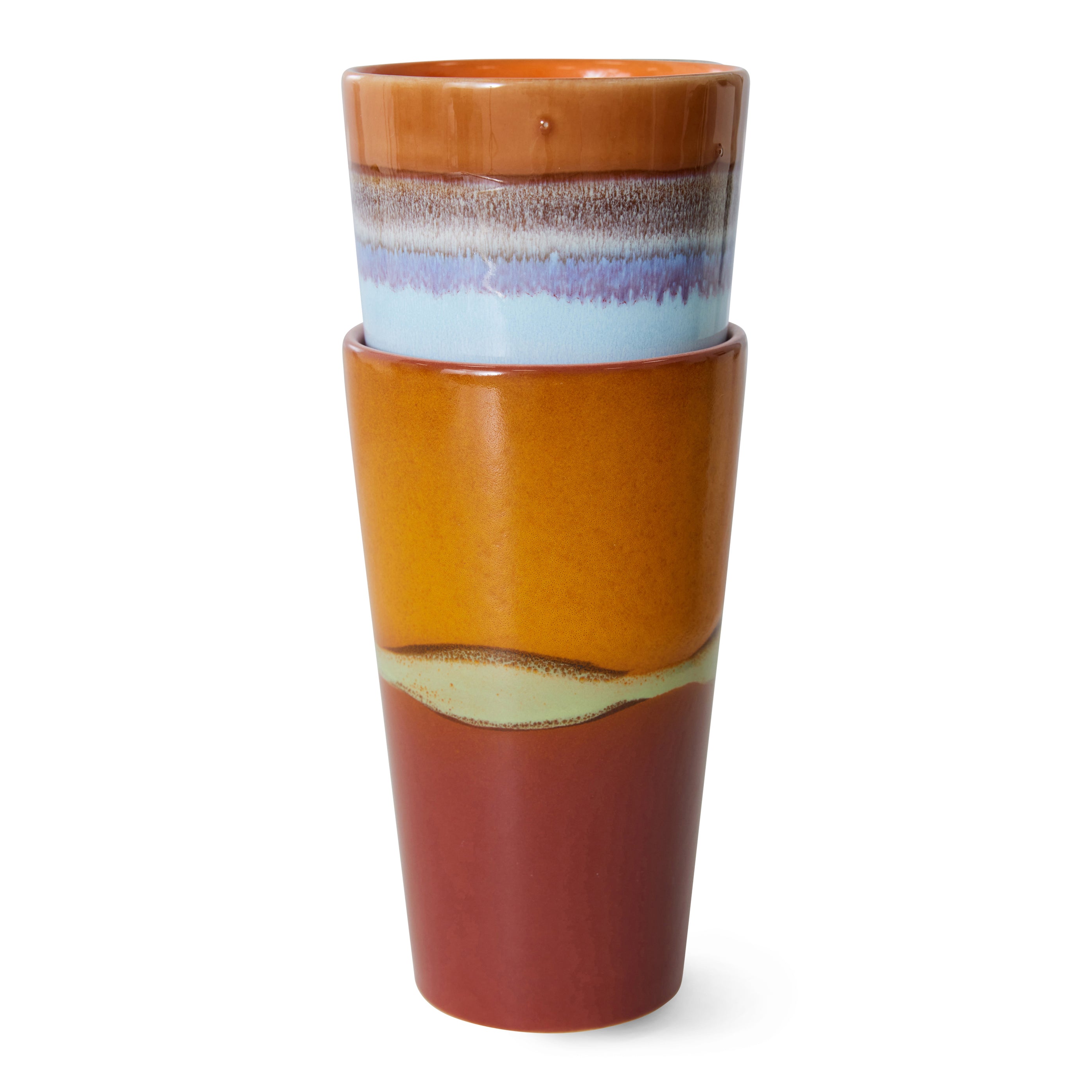 HKliving 70's Ceramics Latte Mok 0,3 L - Set van 2 - Clash