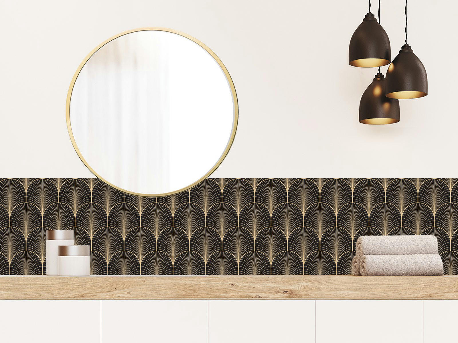 KLIMT - Crédence adhésive noir 400x40cm