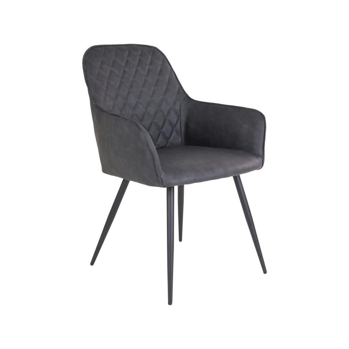 COLGA - Chaise design en simili cuir gris foncé