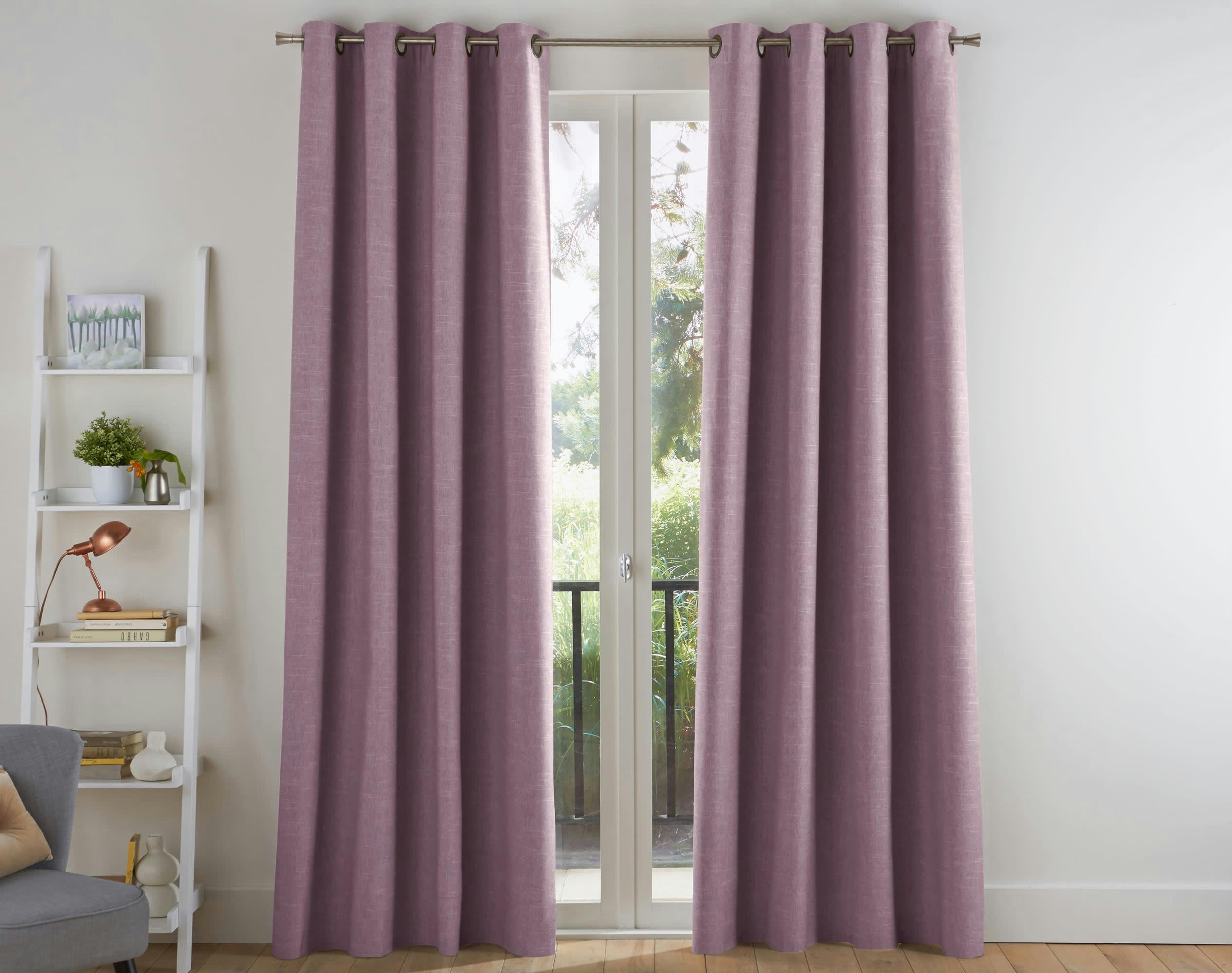 ALPS - Rideau à l'unité monté sur œillet 135x260 en coton violet