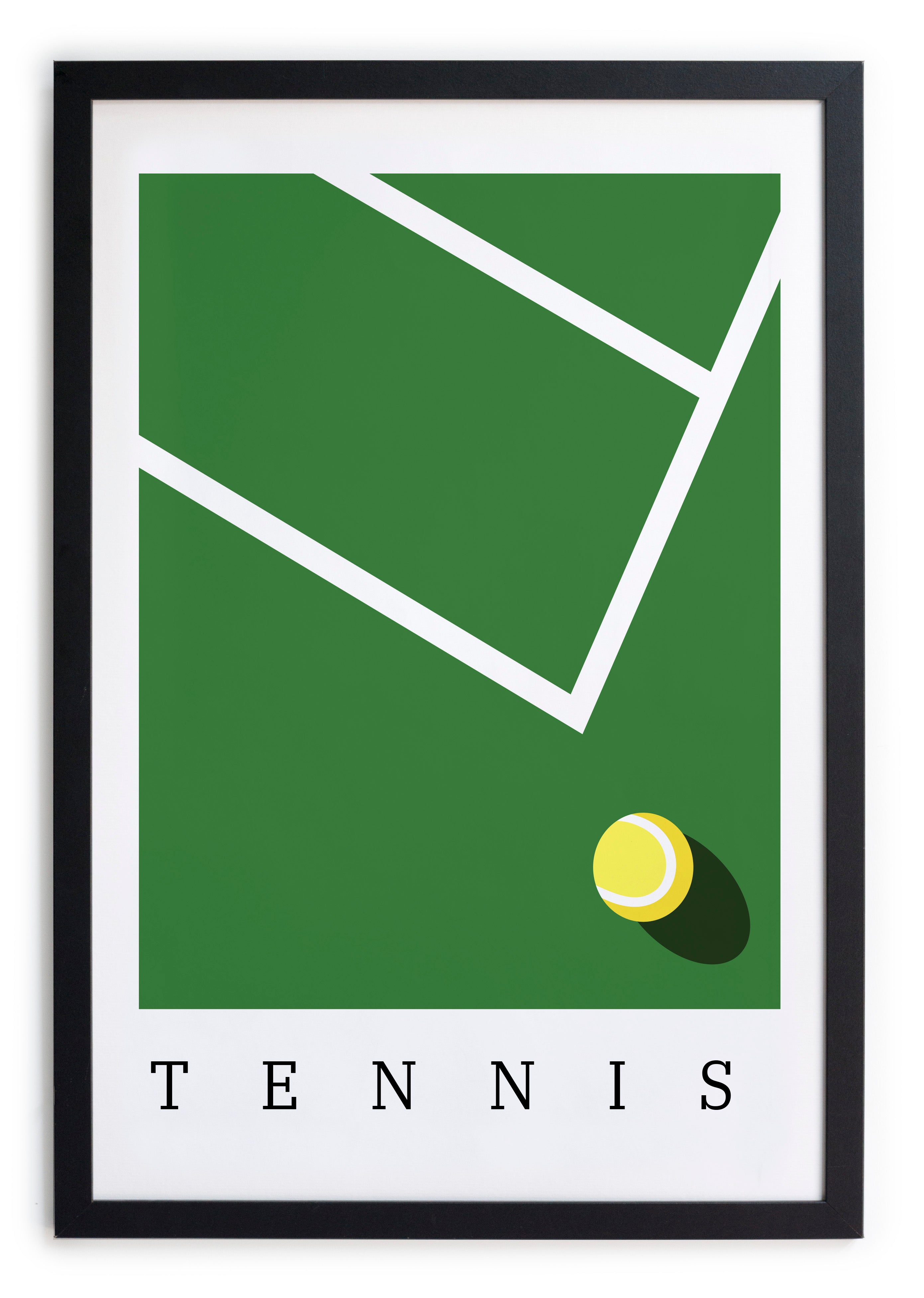 Zwarte lijst met kader 40x30 tennis