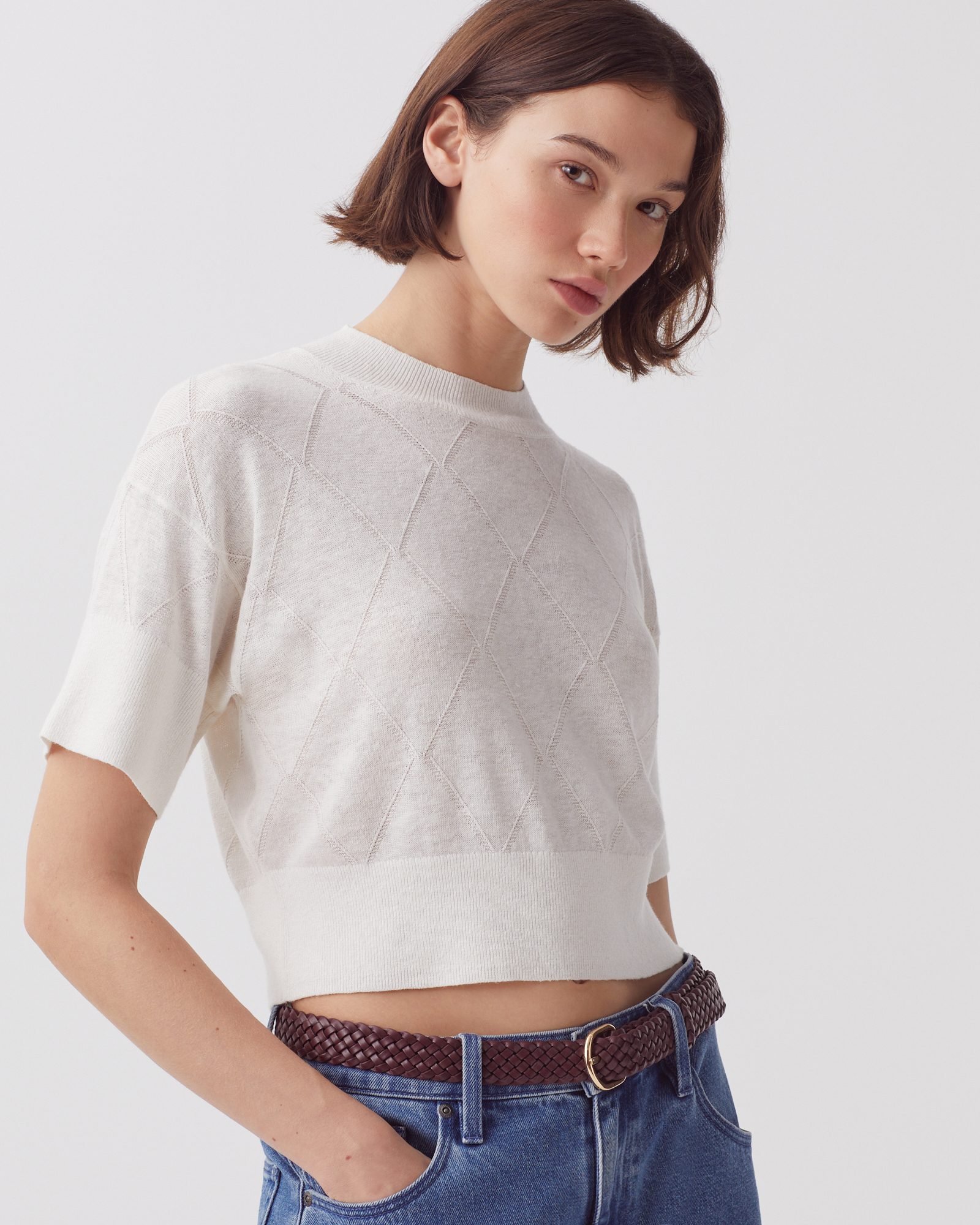 Pull court à manches courtes