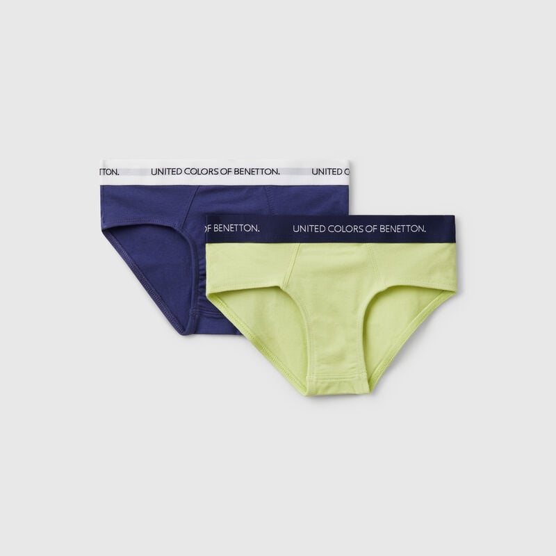 Two briefs with logoed elastic
