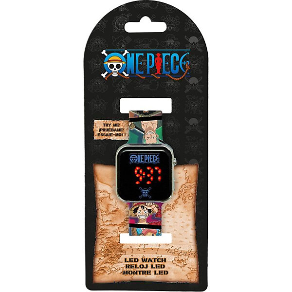 Montre One Piece LED KIDS LICENSING bracelet plastique noir dès 4 ans