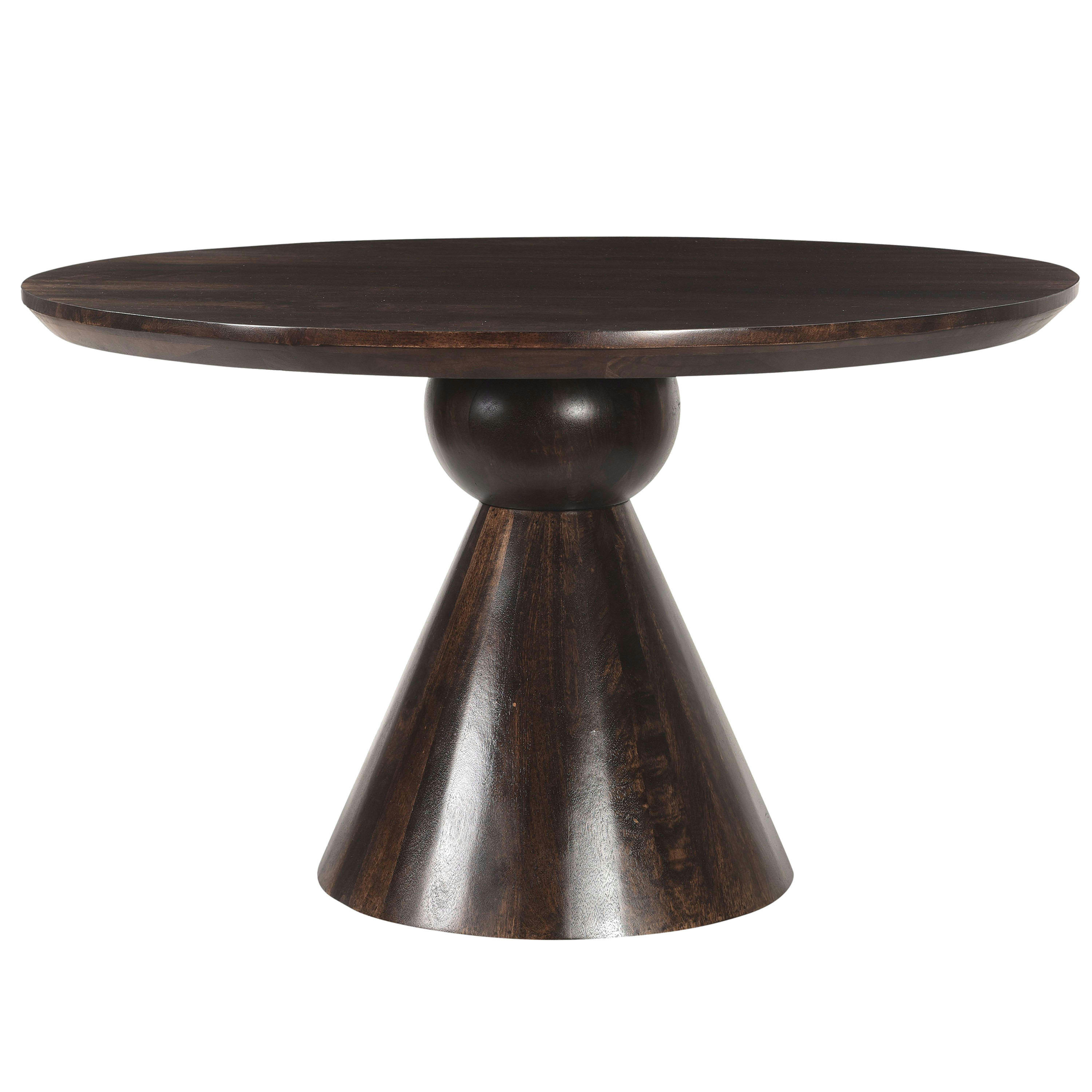 BOMBAY - BOMBAY-Table à manger ronde 6 personnes D130, bois de Manguier noyer