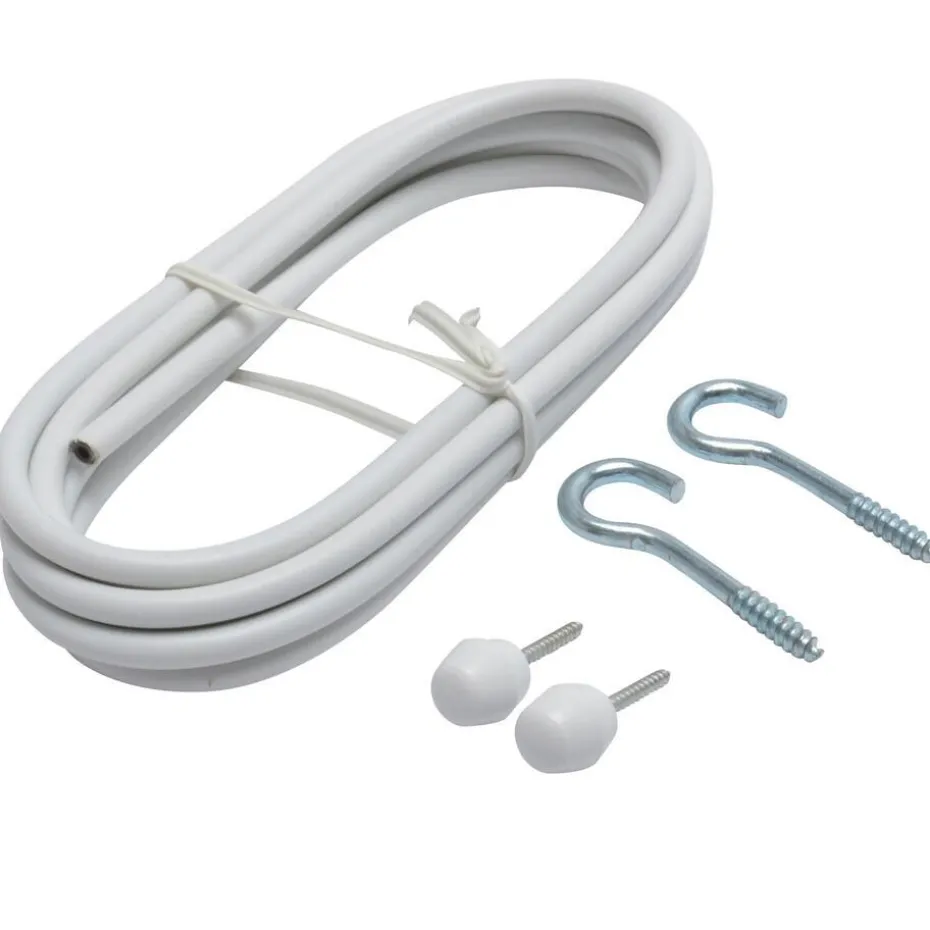 Kwantum Gordijnroedes | Spiraal/Knop/Haak Wit 250 Cm