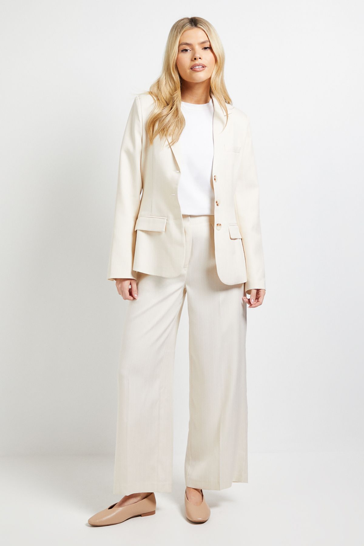 Dorothy Perkins Structured Shoulder Pinstripe Blazer