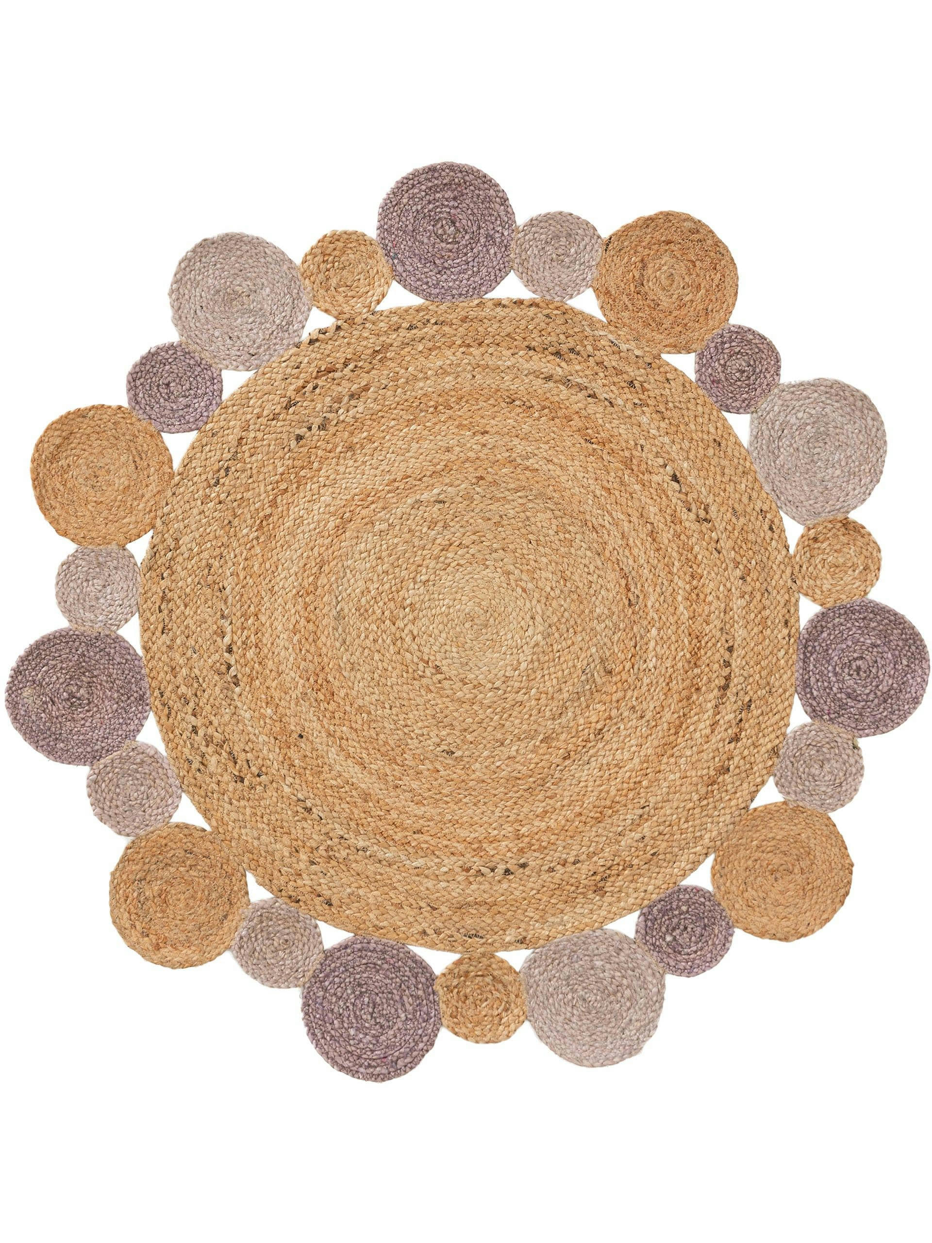 BUBBLES - Tapis enfant mauve 115 round