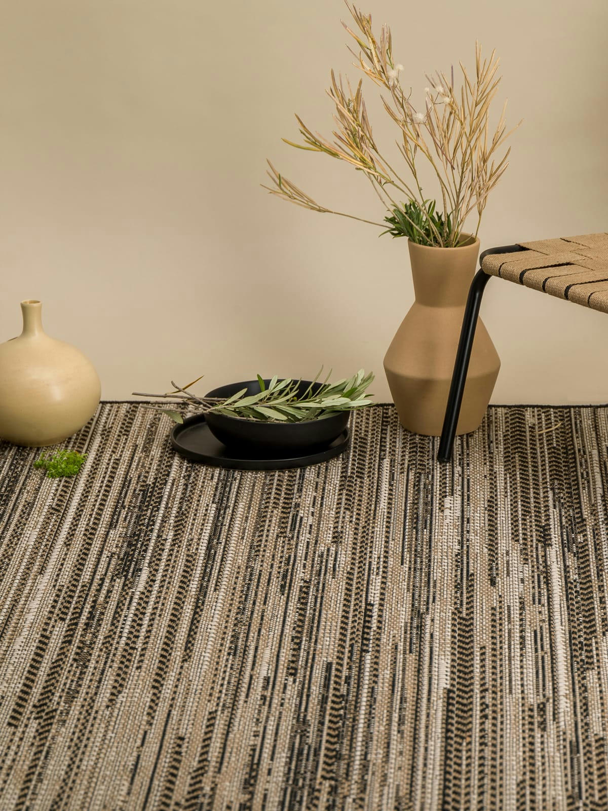 SANZA - Tapis intérieur extérieur style naturel Beige 160x230