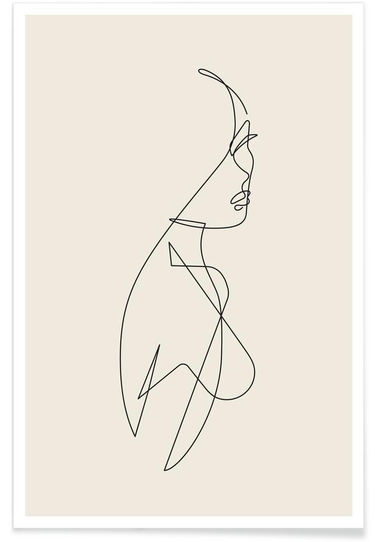 FEMME I - Affiche blanc ivoire & noir