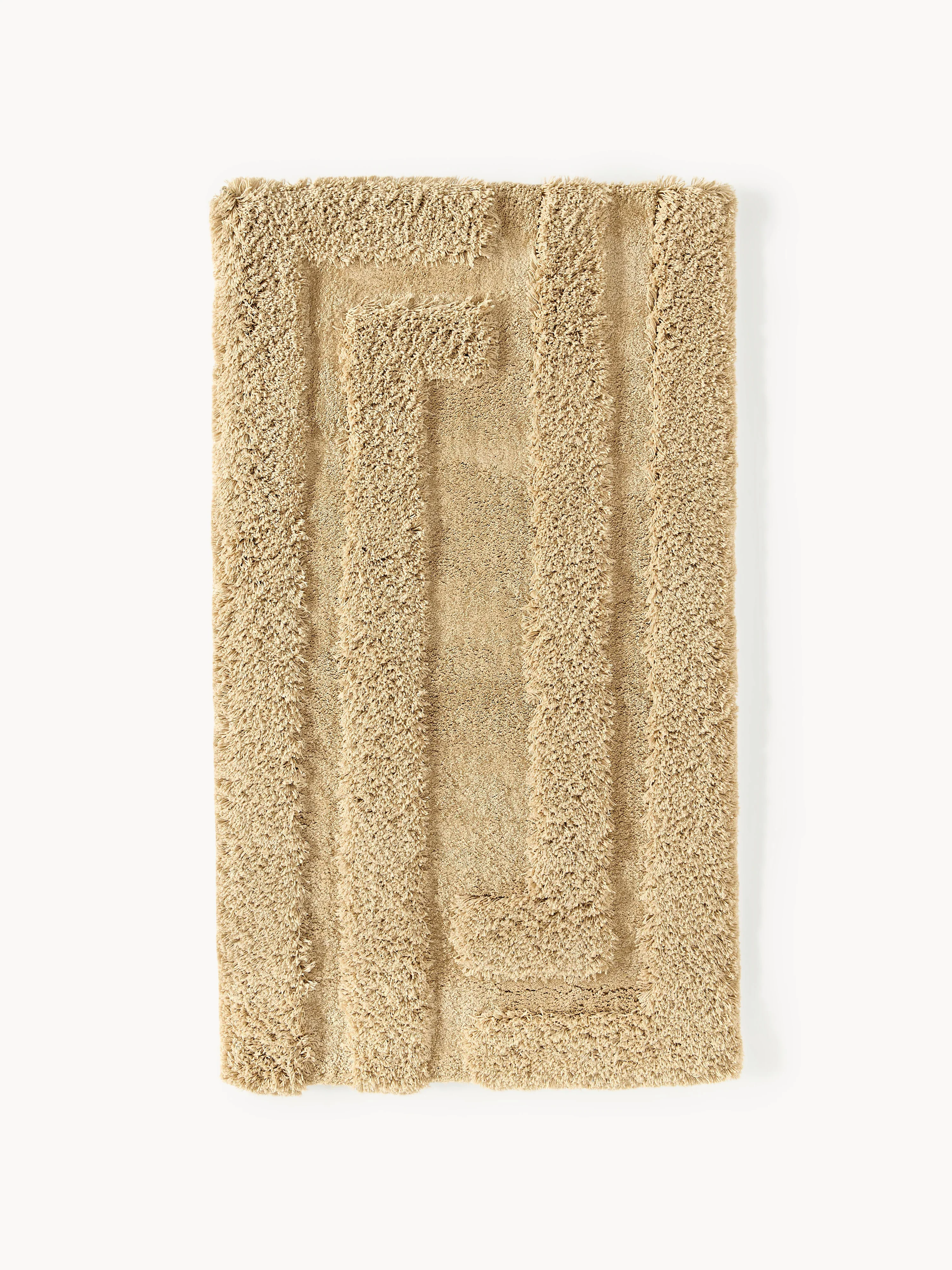 Flauschiger Hochflor-Teppich Genève mit erhabener Hoch-Tief-Struktur