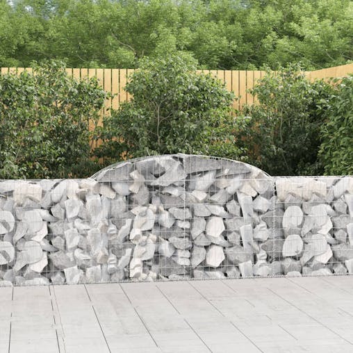NNEVL Arched Gabion Baskets 4 pcs 300x30x80/100 cm Galvanised Iron