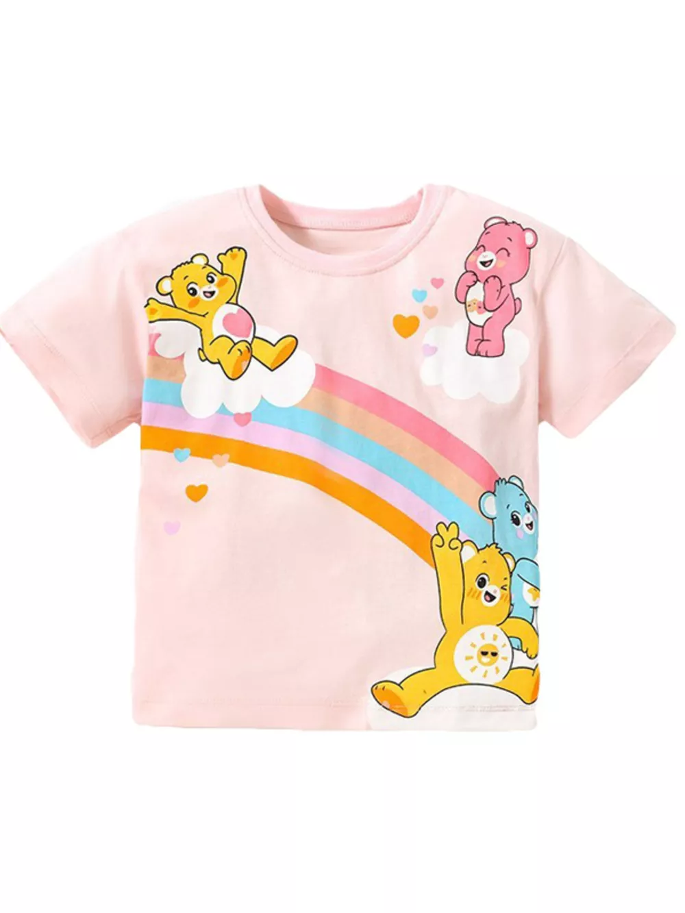 Children's Bears Rainbow Graphic Round Neck T-Shirt