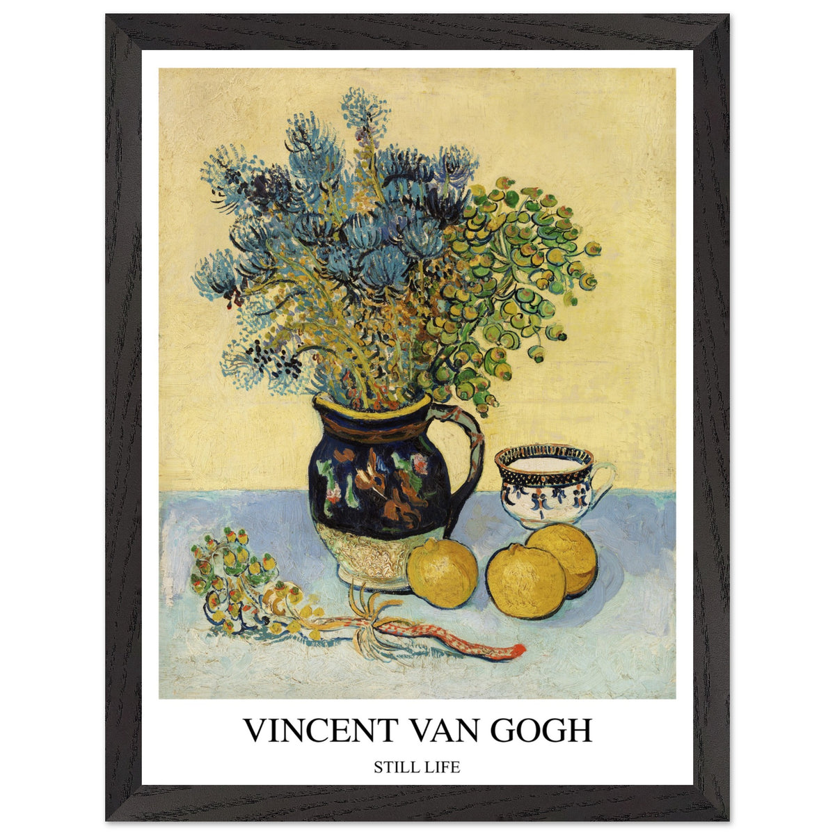 Artfulprints Poster met Lijst Vincent van Gogh - Still life  - 30x40 cm - Geel