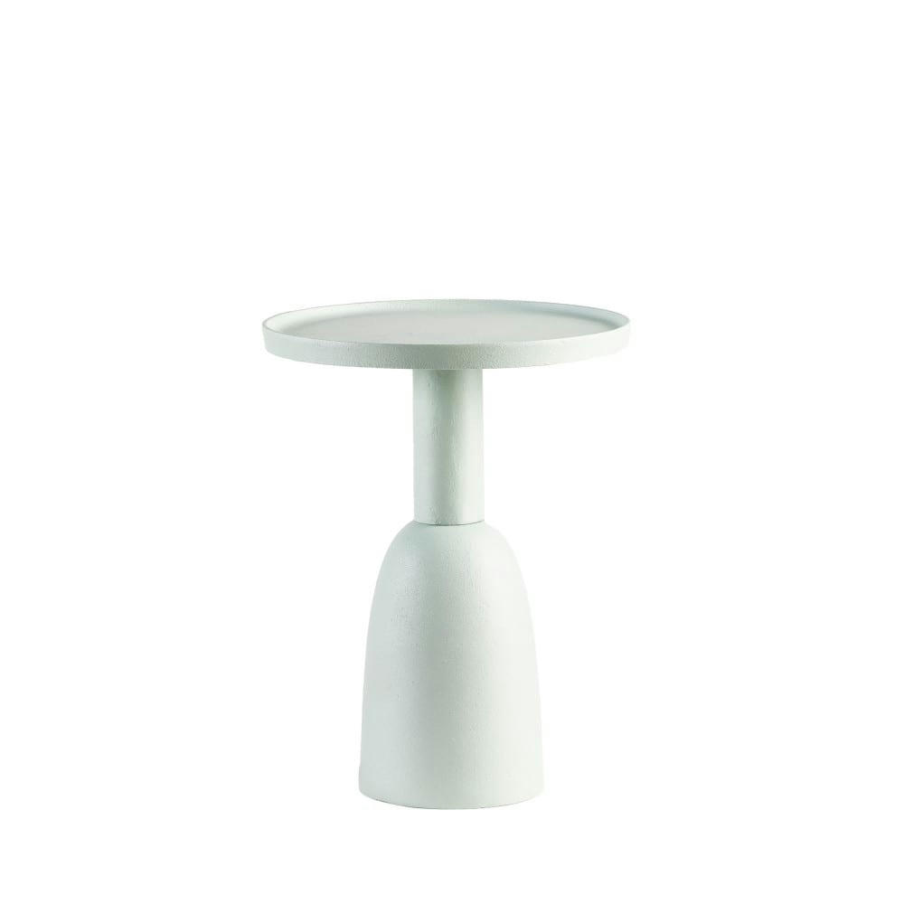 TÉMARA - Table d'appoint ronde en aluminium D30cm bleu clair