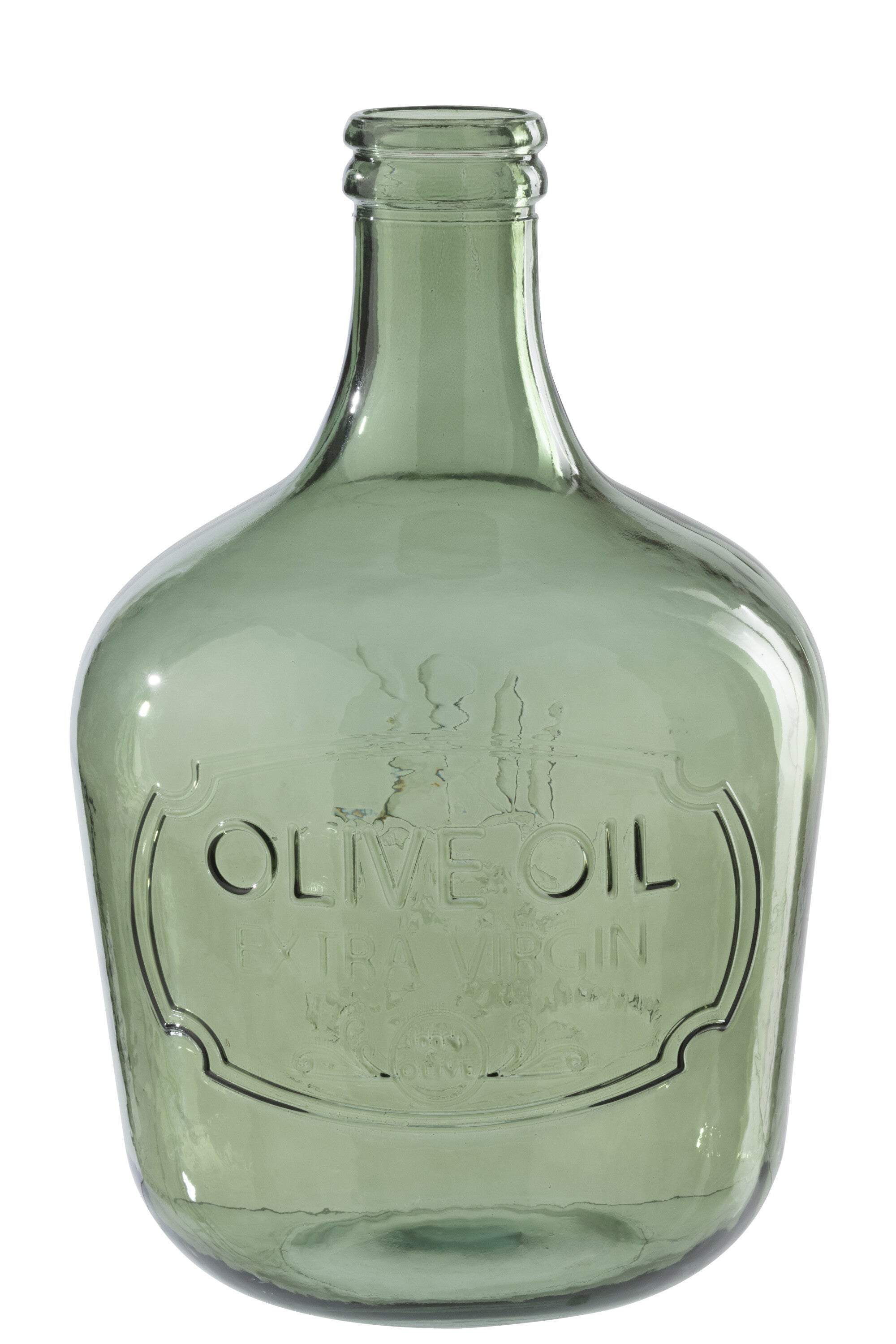 J-Line vaas - glas - olijfgroen