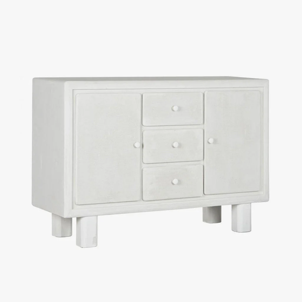 Aparador Branco Duas Portas e Três Gavetas ZENA