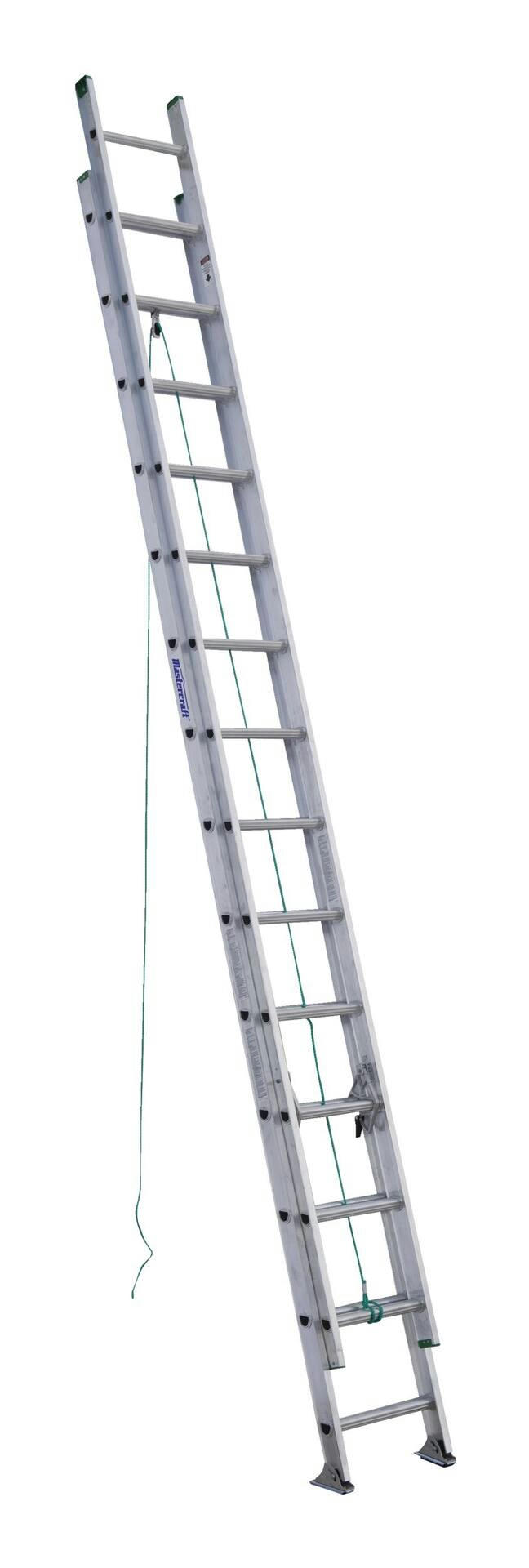 Mastercraft Grade 2 Aluminum Extension Ladder, 225-lb, 28-ft