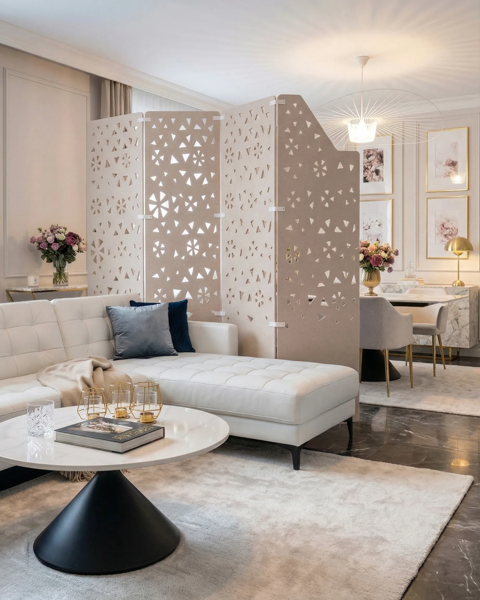 Office Divider STARRY 240 x 180 cm Light Beige