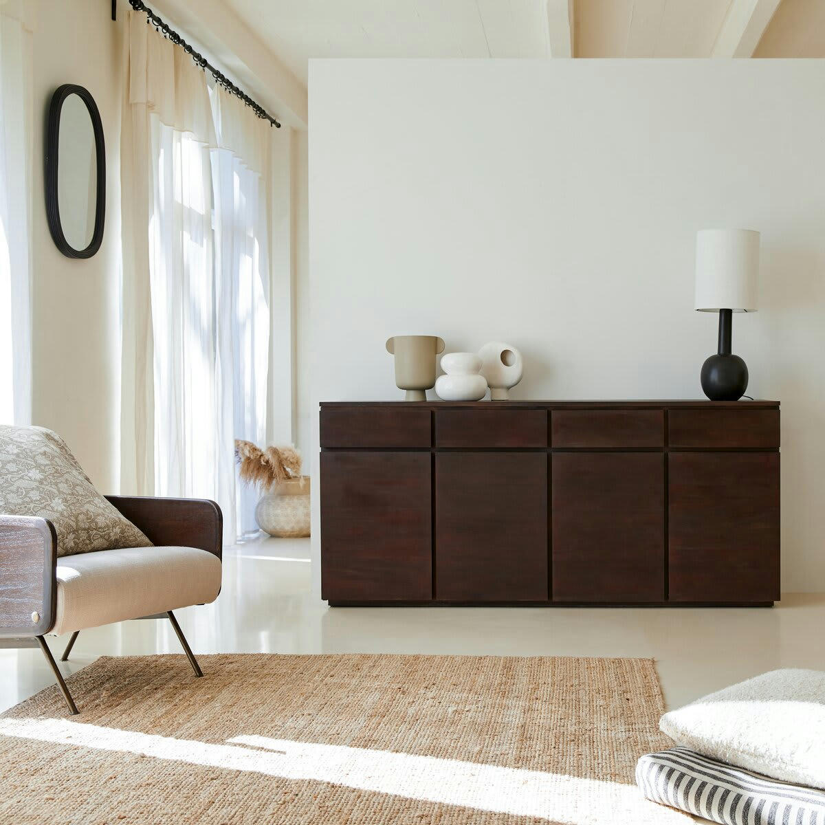 EVA - Buffet en acajou massif 200 cm