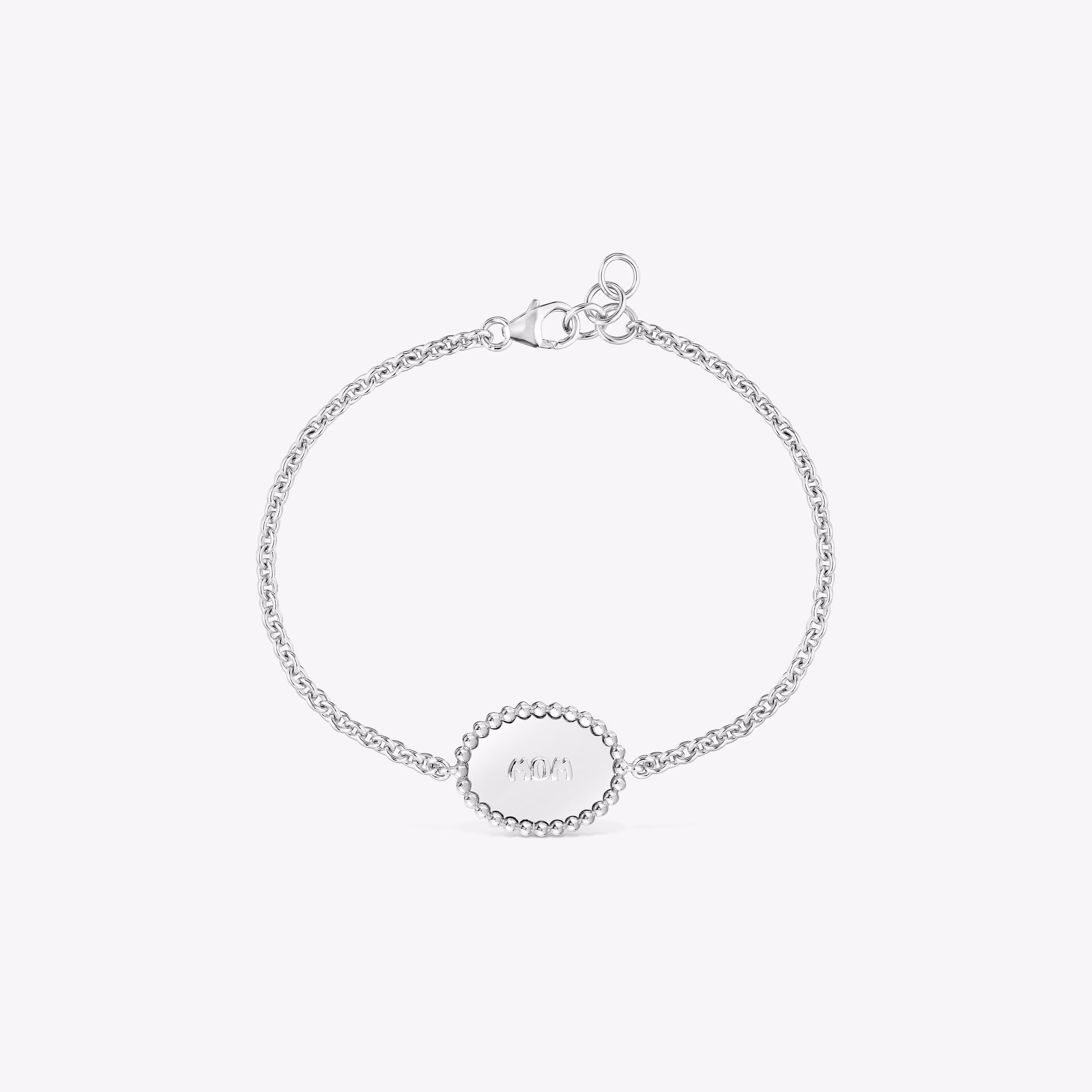 Pulsera cadena de plata placa TOUS Mom
