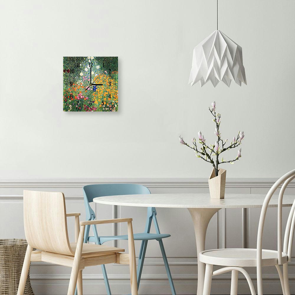 - Horloge murale jardin de fleurs Gustav Klimt 30x30cm