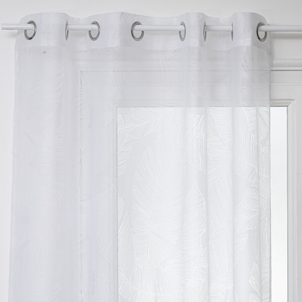 Cortina folhas branca 140x240cm