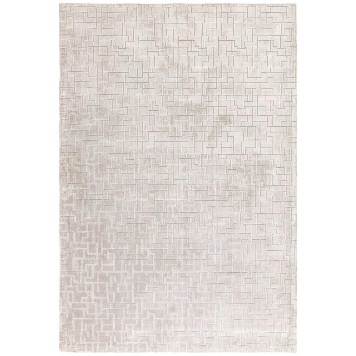 TETRIS - Tapis de salon en Viscose Argent 200x290 cm