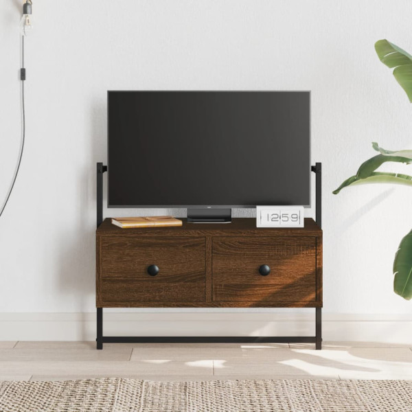 Szafka Pod Telewizor Wisząca Szafka RTV Stolik Półka Brązowa 60.5x30x51 cm