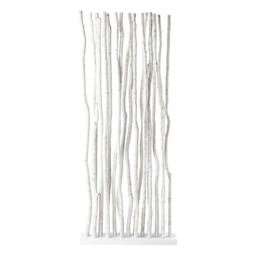 Jungle - Paravent en teck blanc L 87 cm JUNGLE