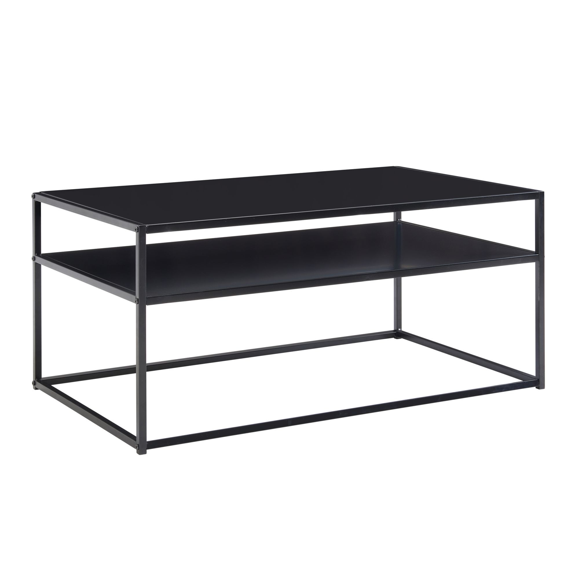 FineBuy Stolik kawowy metal czarny