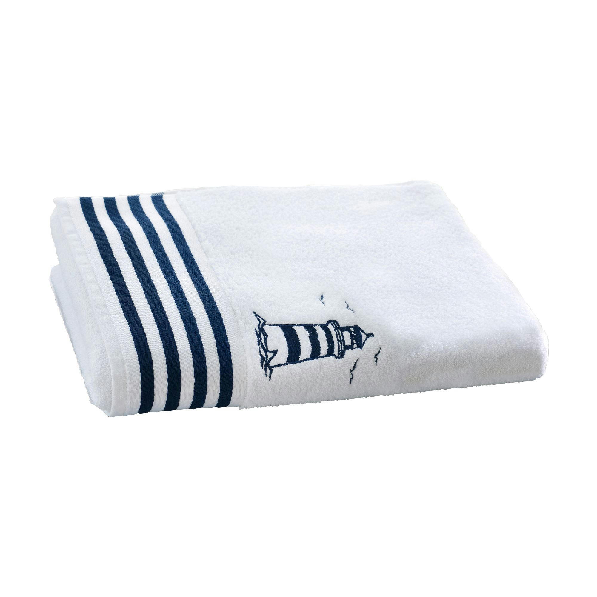 PHARE - Serviette de toilette 50x90 blanc en coton 450 g/m²