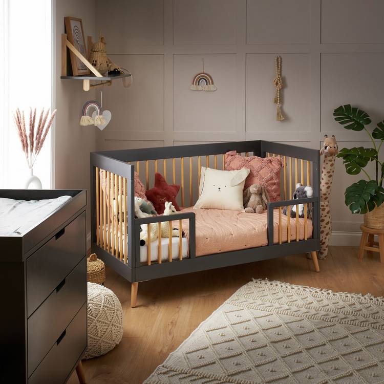 Obaby?Maya Cot Bed - Slate with Natural