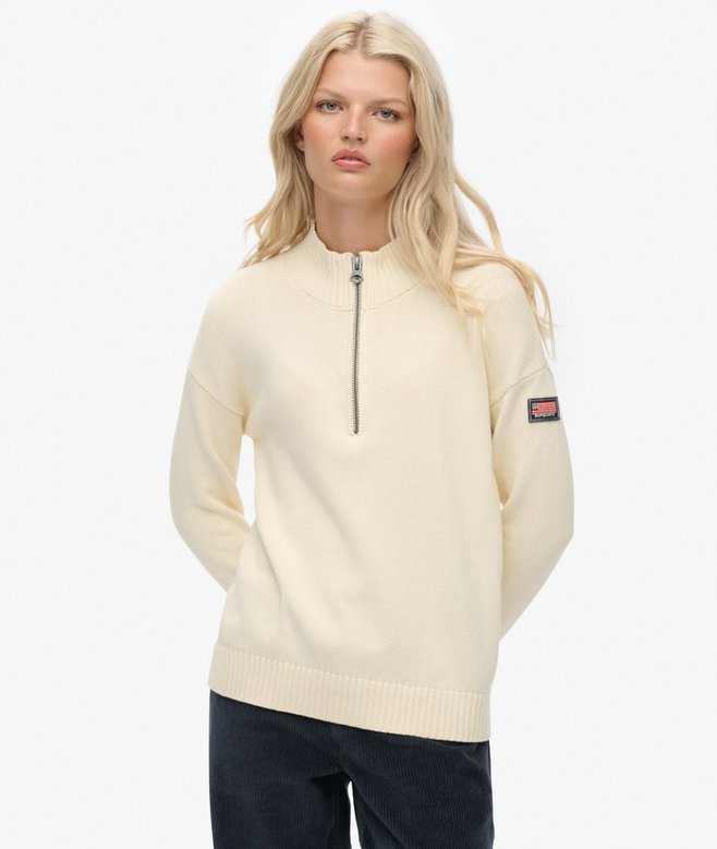 Slouchy Knitted Half Zip