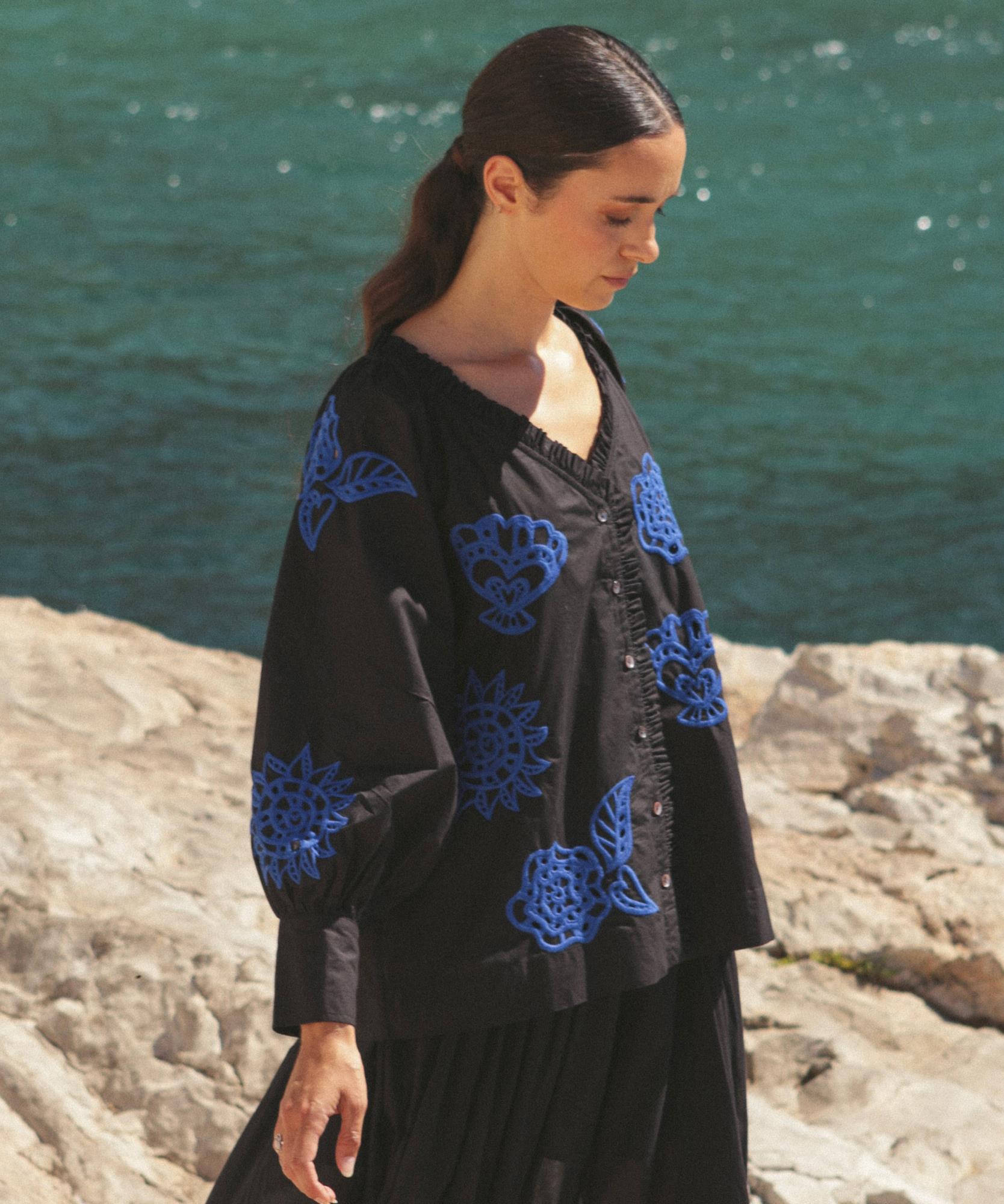 Blouse Julia en coton broderies Coup de Soleil - 100% Coton