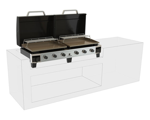 Beefmaster Griddle 6 Burner Flat Top BBQ on Cart