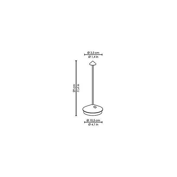 Lampe de table LED Pina Pro Corten, rechargeable et dimmable, sans fil, Safran, 2200-2700-3000K, IP54, autonomie 12 heures