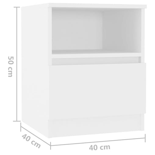 NNEVL Bed Cabinets 2 pcs White 40x40x50 cm Chipboard